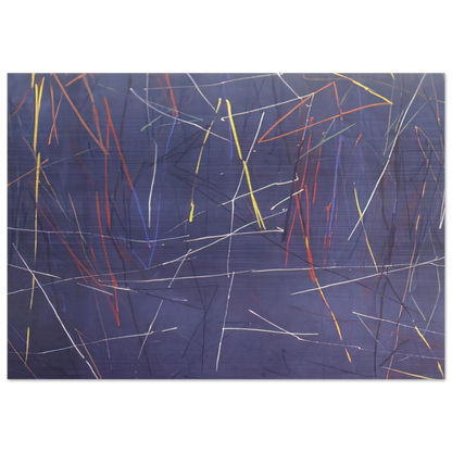 Gates of Blue - 1975 - Ronnie Landfield Brushed Aluminum Print - 70x100 cm / 28x40 inches | Ronnie Landfield Aluminum Print | Ronnie Landfield Prints
