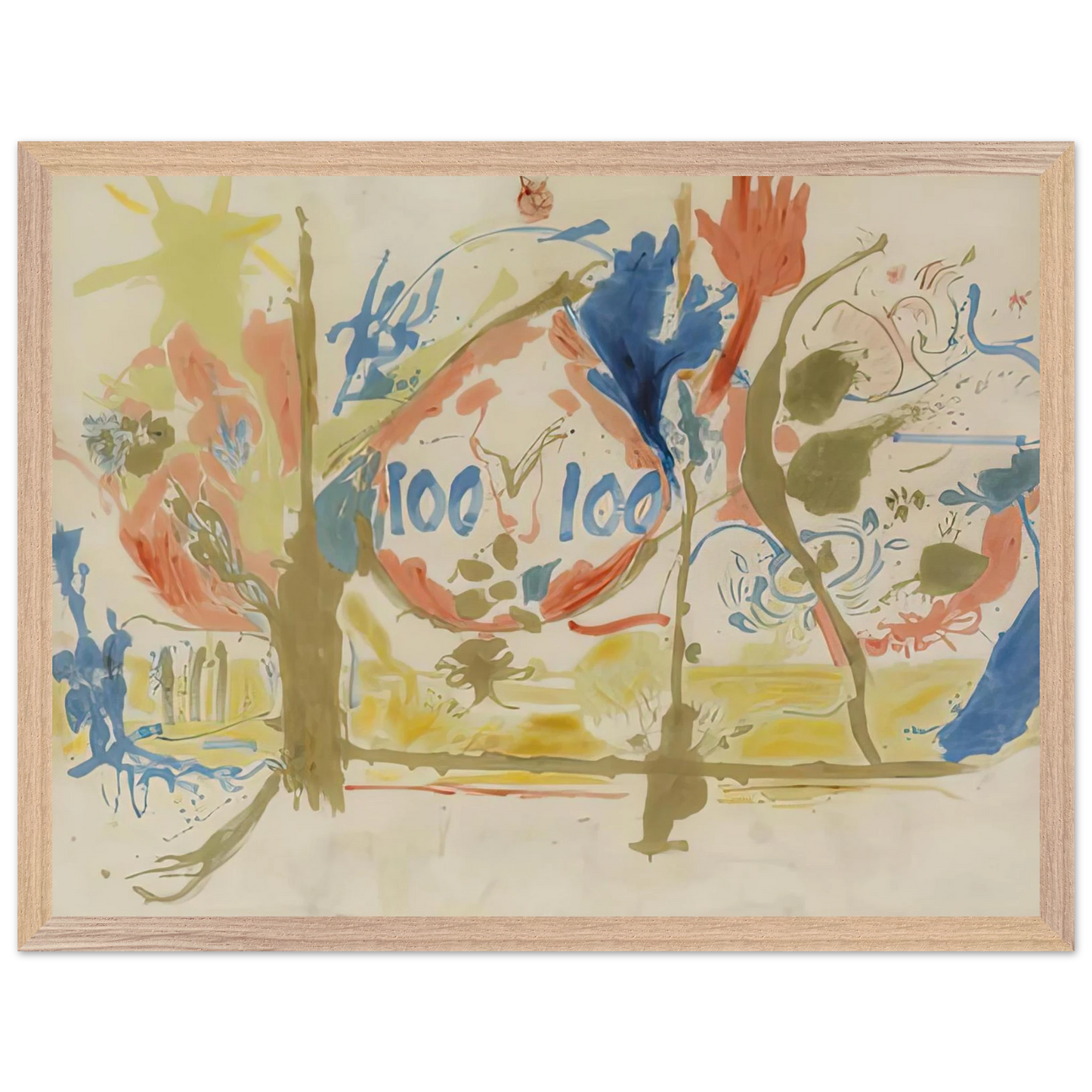 Helen Frankenthaler - Eden, 1956- Wall Art - 30x40 cm / 12x16 inches - Premium Wooden Framed Poster With Fine Art Paper-canvas - Wood frame