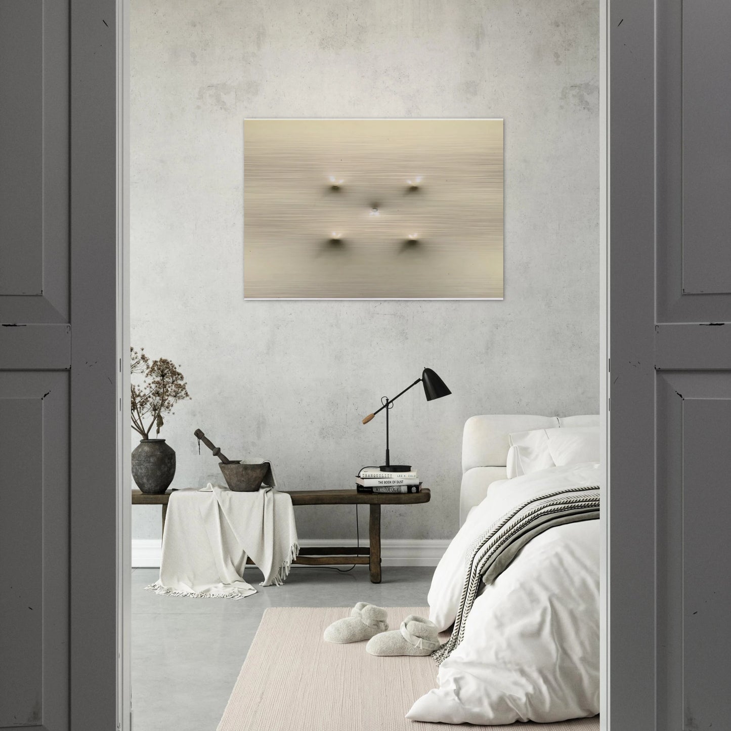Superficie Bianca - 1967 - Enrico Castellani Brushed Aluminum Print - 70x100 cm / 28x40 inches | Enrico Castellani Aluminum Print | Enrico Castellani Prints
