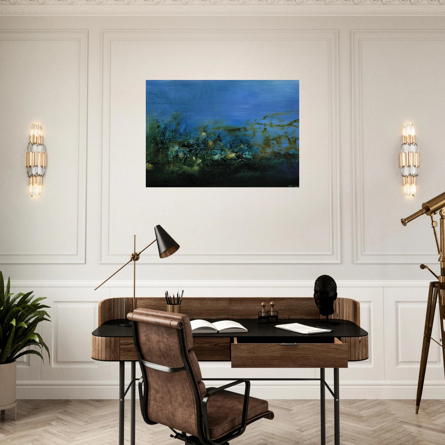 14 10 2002 2002 - Zao Wou-Ki Brushed Aluminum Print - 70x100 cm / 28x40 inches | Zao Wou-Ki Aluminum Print | Zao Wou-Ki Prints