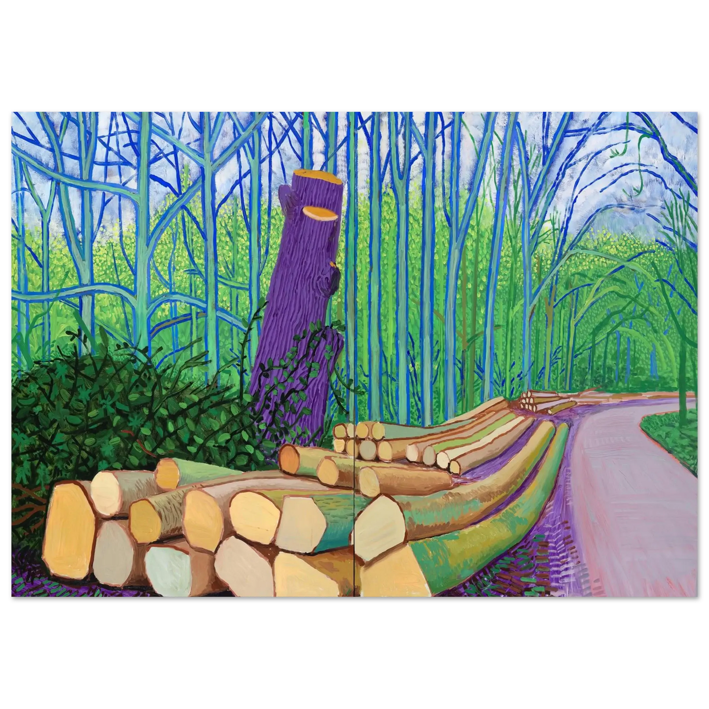 David Hockney - David Hockney Wall art - 13x18 cm / 5x7 Inches - Premium Wooden Framed Poster With Fine Art Paper - Black frame