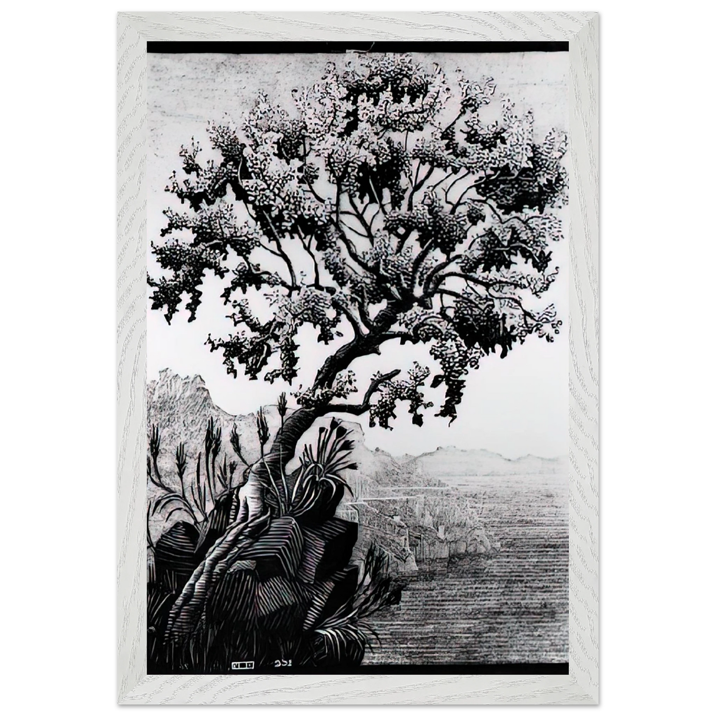 MC Escher - ESCHER (14) Wall Art - 21x29.7 cm / 8x12" - Premium Wooden Framed Poster With Fine Art Paper-canvas - Wood frame