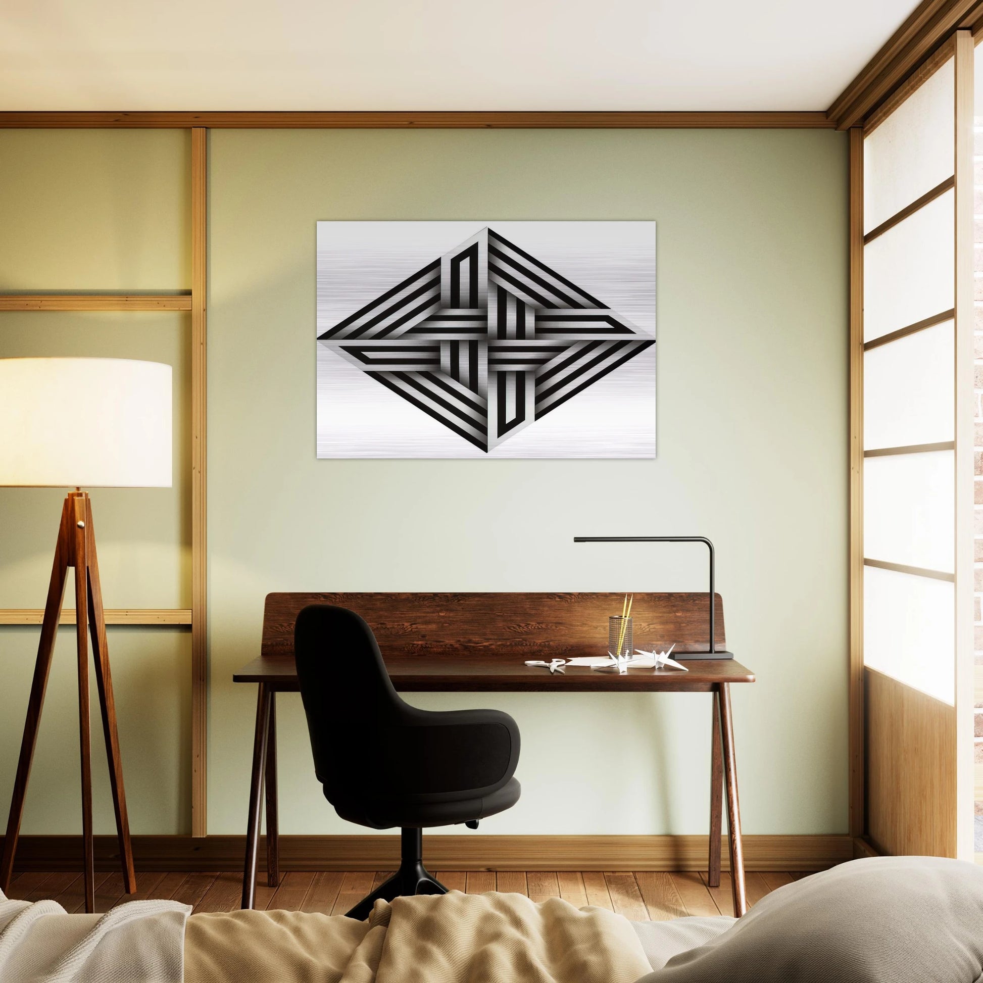 Kumo XV - 1973 - Omar Rayo Brushed Aluminum Print - 70x100 cm / 28x40 inches | Omar Rayo Aluminum Print | Omar Rayo Prints