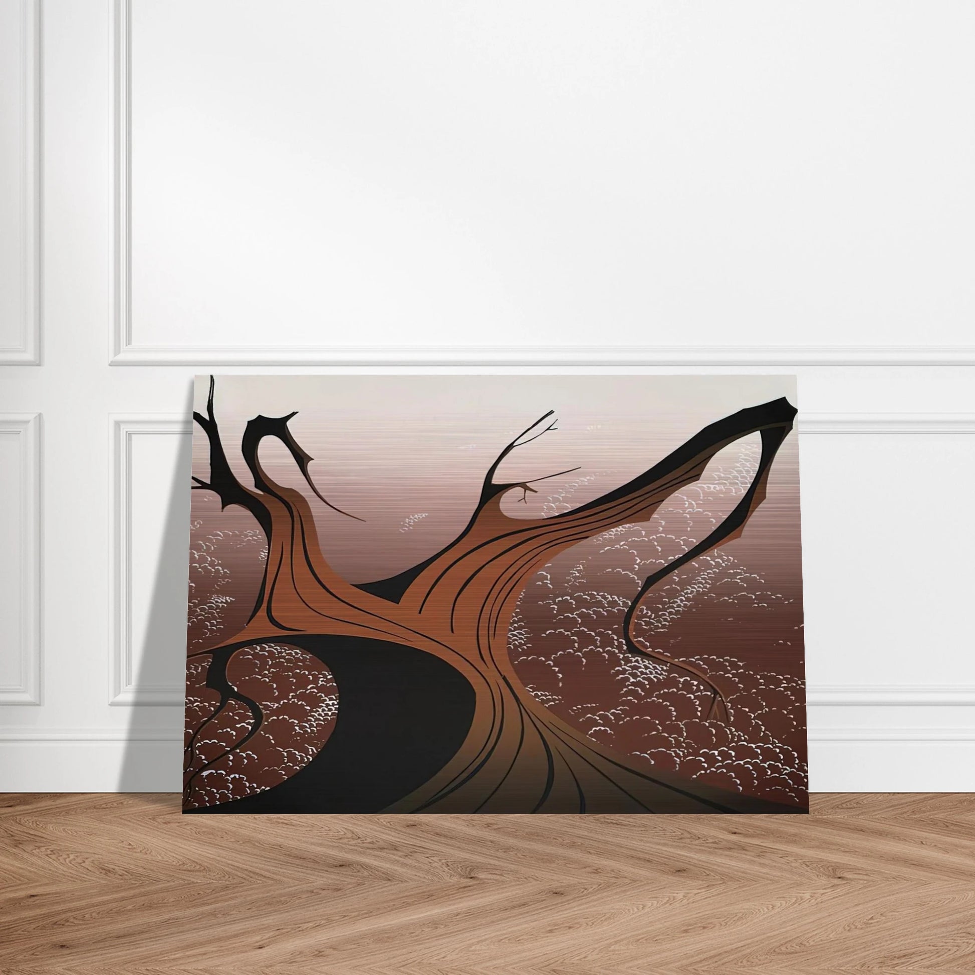 Brown Tree - Eyvind Earle Brushed Aluminum Print - 70x100 cm / 28x40 inches | Eyvind Earle Aluminum Print | Eyvind Earle Prints