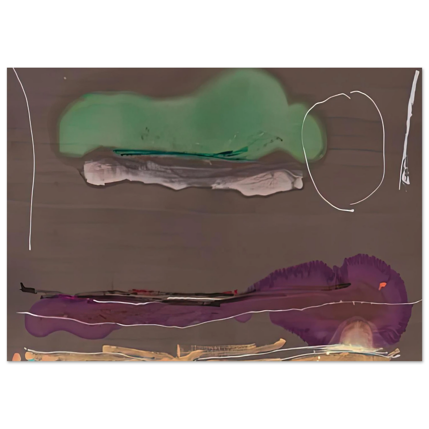Helen Frankenthaler - Madrid, 1984- Wall Art - 30x40 cm / 12x16 inches - Premium Wooden Framed Poster With Fine Art Paper-canvas - White frame