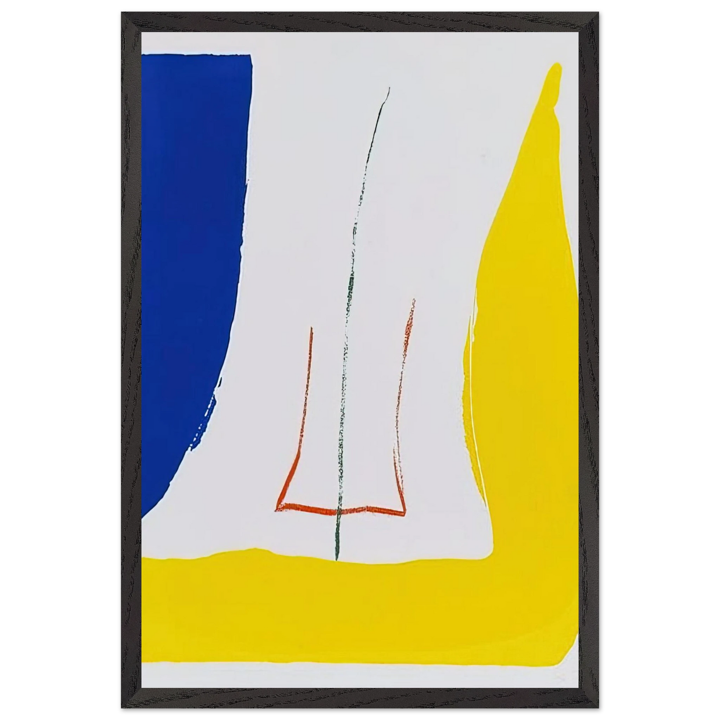 Helen Frankenthaler - Sun Corner - 1968 Wall art - 27x35 cm / 11x14 inches - Premium Wooden Framed Poster With Fine Art Paper-canvas - Wood frame
