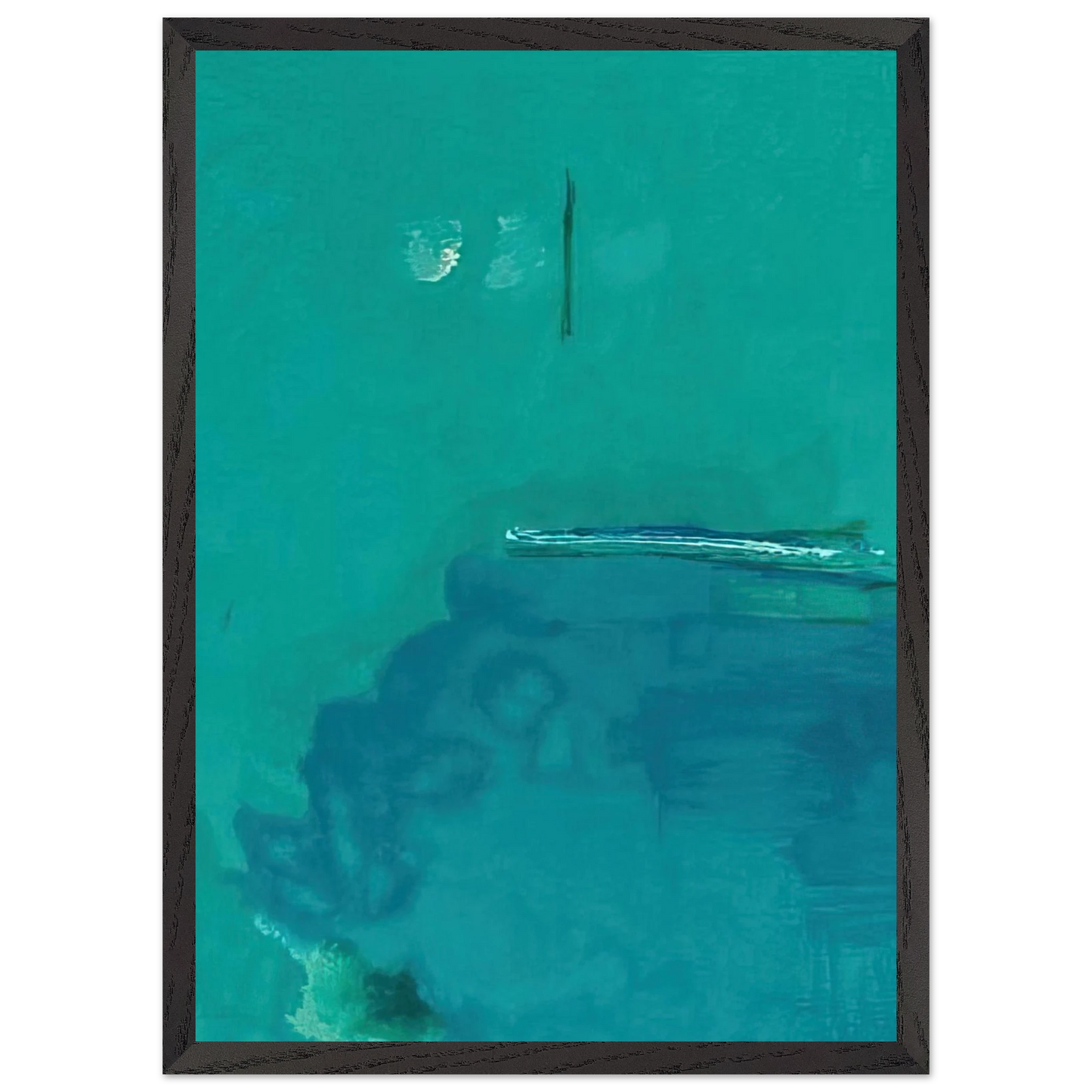 Helen Frankenthaler - Contentment Island - 2004 Wall art - A3 (29.7 x 42  cm) - Premium Wooden Framed Poster With Fine Art Paper-canvas - Black frame