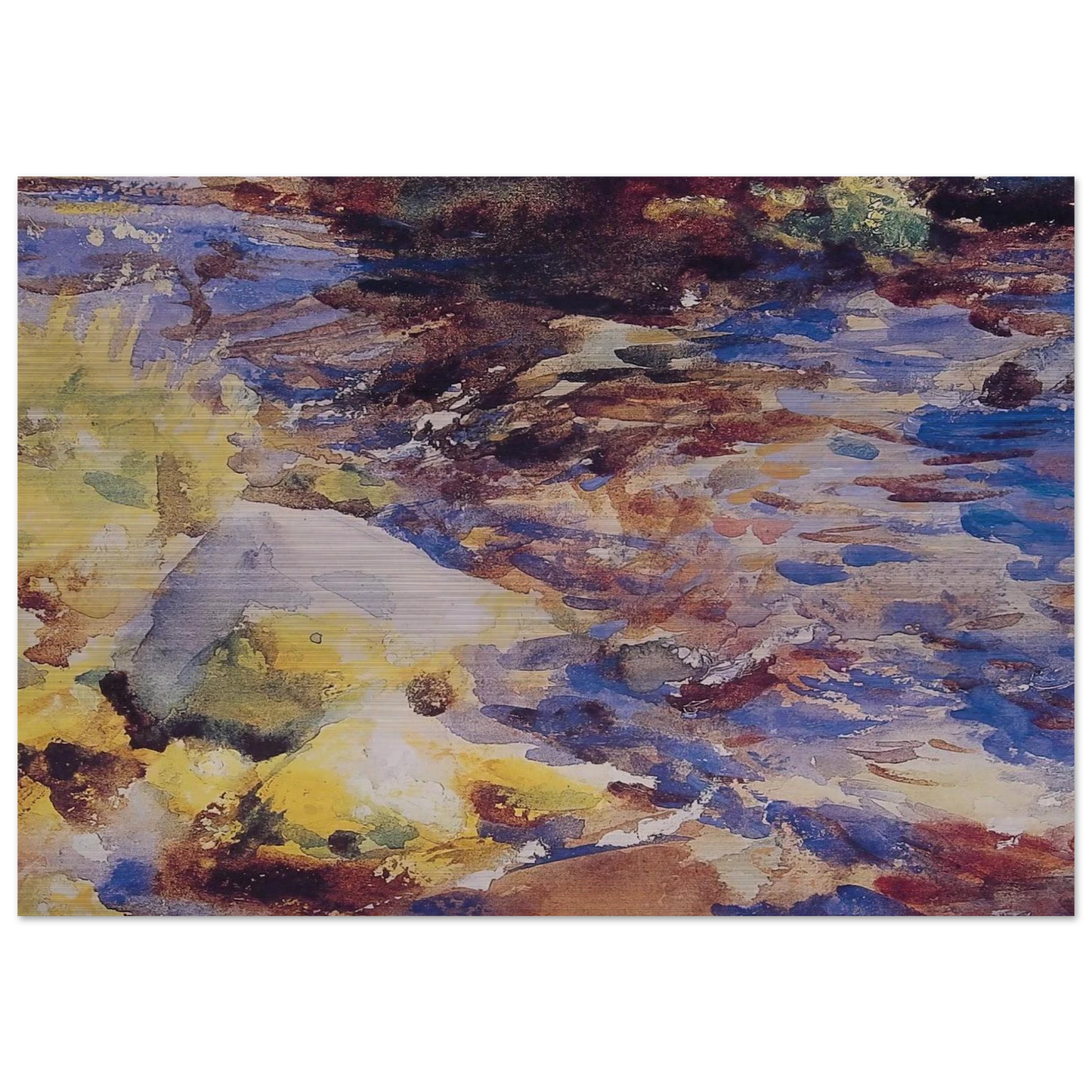Reflections Rocks and Water - John Singer Sargent Brushed Aluminum Print - 70x100 cm / 28x40 inches | John Singer Sargent Aluminum Print | John Singer Sargent Prints