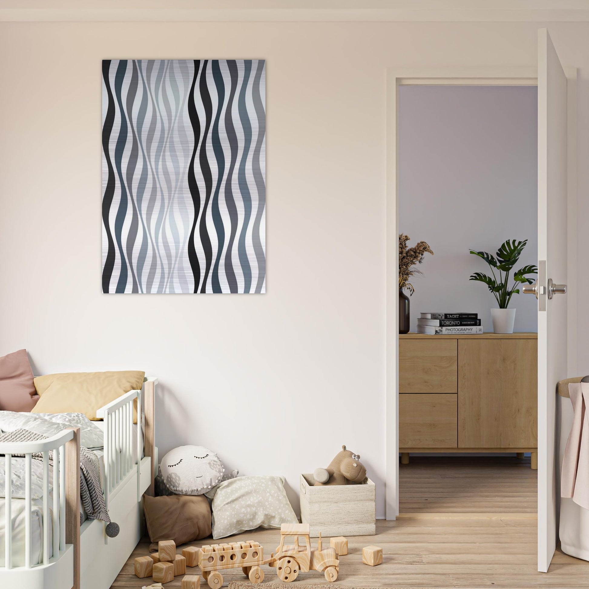ARREST 2 1965 - Bridget Riley Brushed Aluminum Print - 70x100 cm / 28x40 inches | Bridget Riley Aluminum Print | Bridget Riley Prints