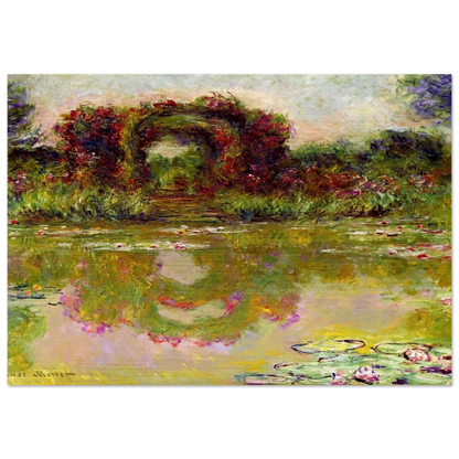 Rose Arches at Giverny - claude monet Brushed Aluminum Print - 70x100 cm / 28x40 inches | claude monet Aluminum Print | claude monet Prints