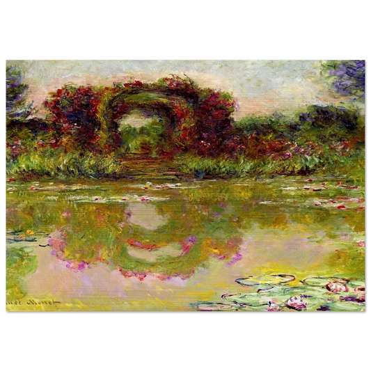 Rose Arches at Giverny - claude monet Brushed Aluminum Print - 70x100 cm / 28x40 inches | claude monet Aluminum Print | claude monet Prints