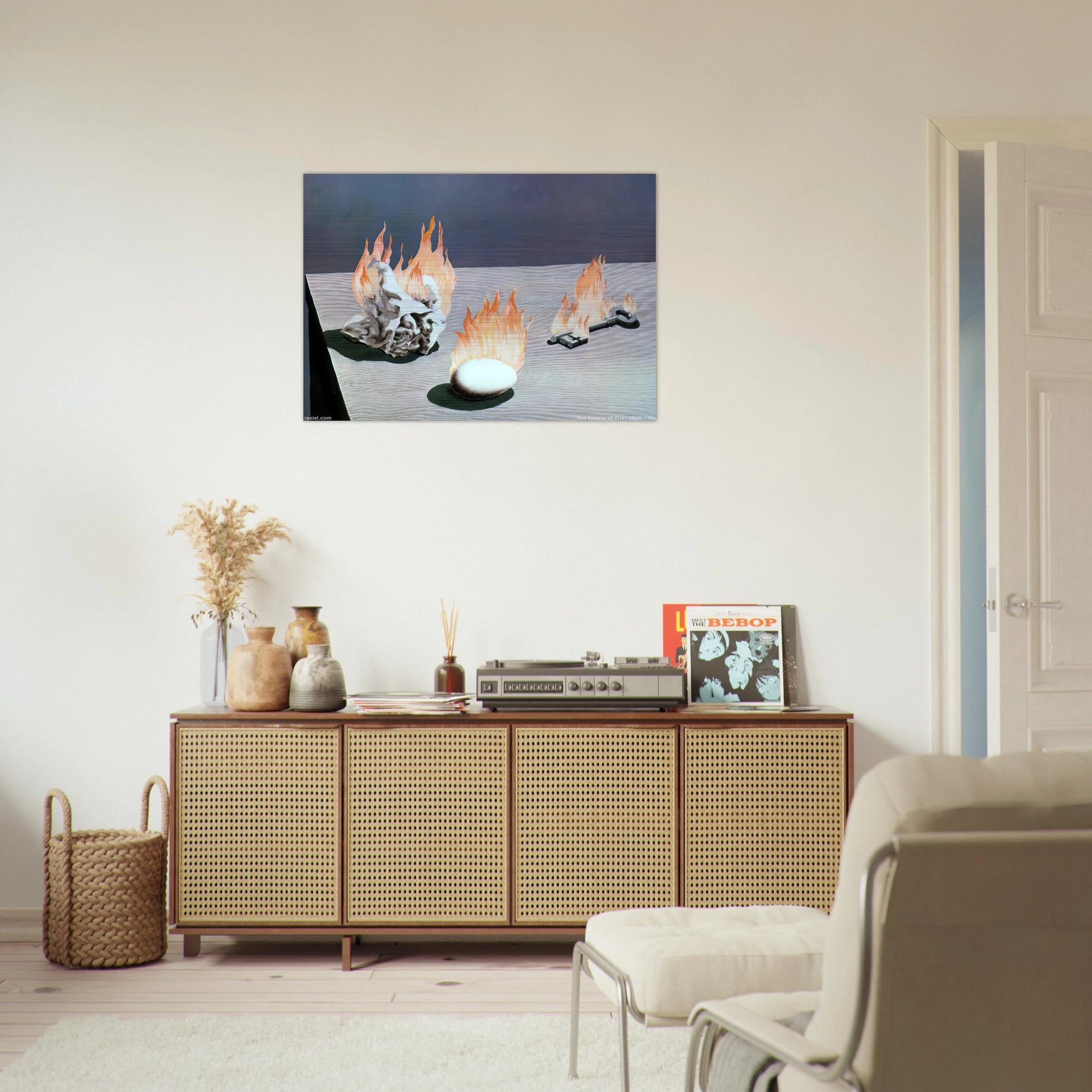 THE LADDER OF FIRE 1939 - Rene Magritte Brushed Aluminum Print - 70x100 cm / 28x40 inches | Rene Magritte Aluminum Print | Rene Magritte Prints