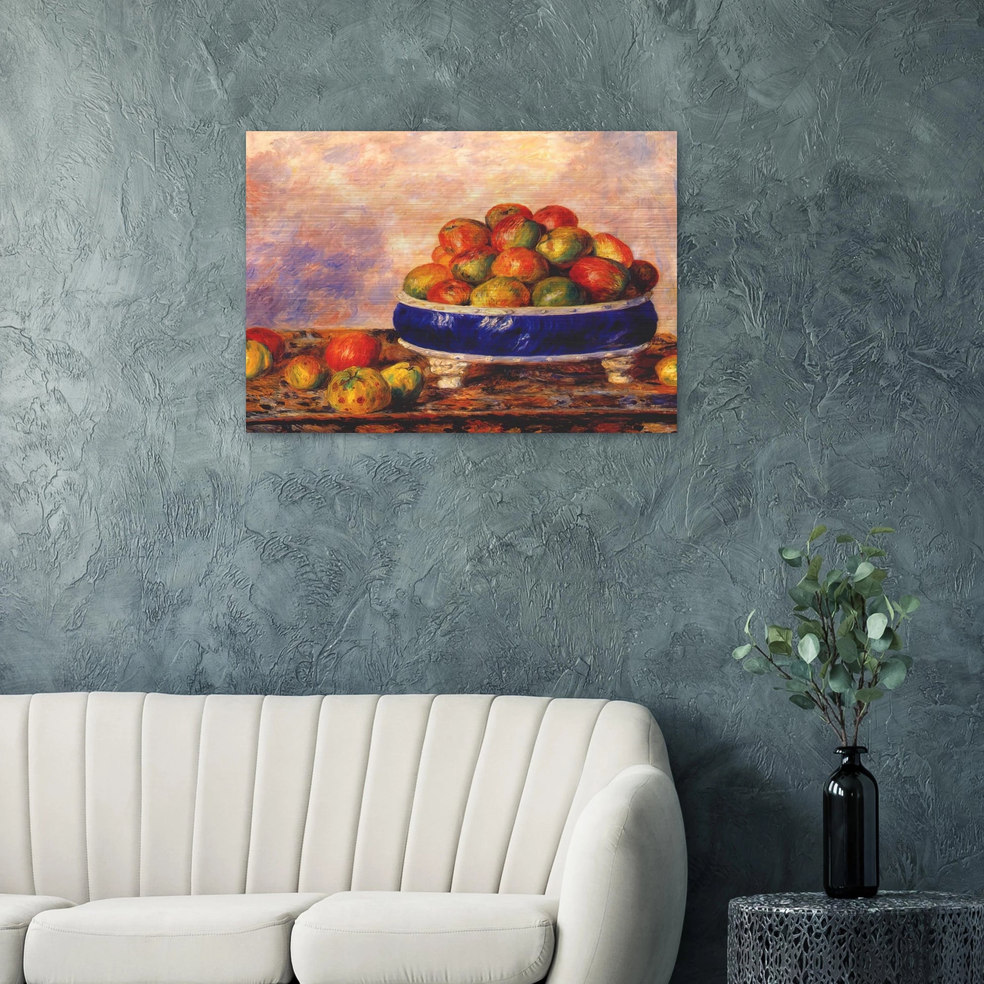 Apples in a dish - Pierre-Auguste Renoir Brushed Aluminum Print - 70x100 cm / 28x40 inches | Pierre-Auguste Renoir Aluminum Print | Pierre-Auguste Renoir Prints