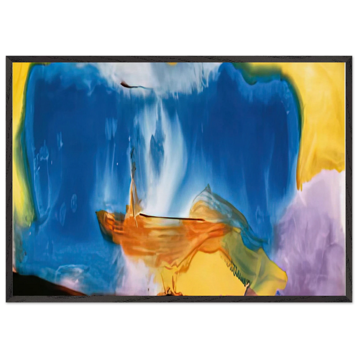 Moveable Blue 1973- - Helen Frankenthaler 70x100 cm / 28x40 inches Framed Art Print – Black Wooden Frame