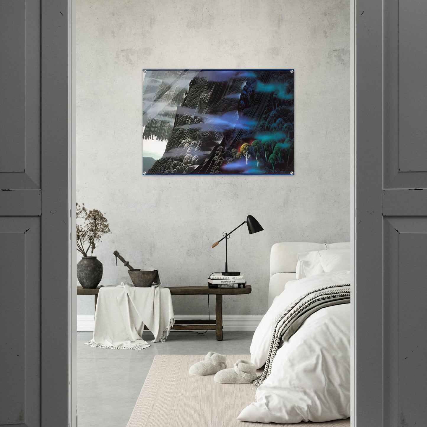 Emerald Coast - Eyvind Earle Acrylic Print - 70x100 cm / 28x40″ inches