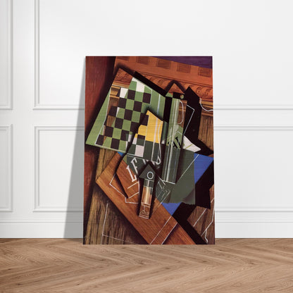 THE CHECKERBOARD 1915 - Juan Gris Brushed Aluminum Print - 70x100 cm / 28x40 inches | Juan Gris Aluminum Print | Juan Gris Prints