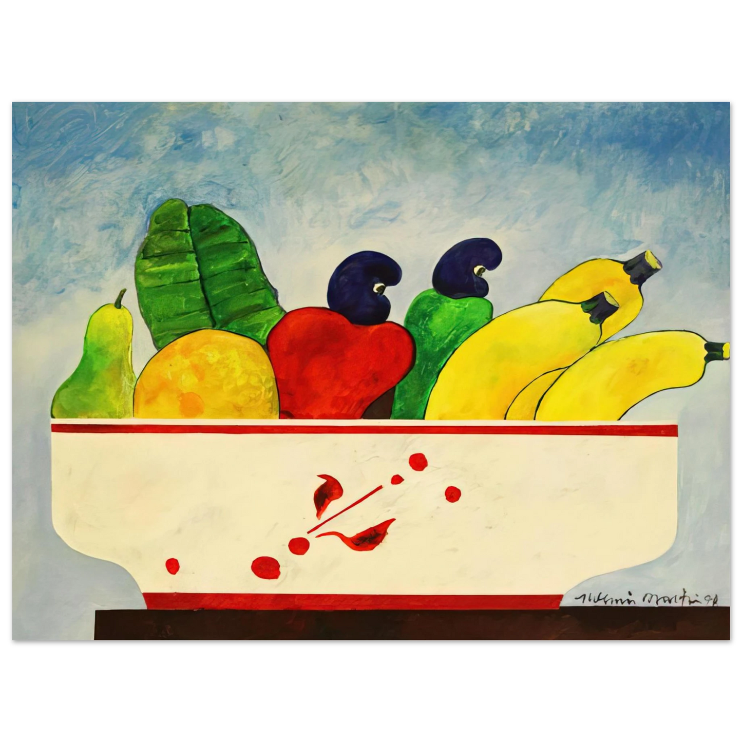Aldemir Martins - Cesta Com Frutas - 1998  75x100 cm / 30x40inches Fine Art Poster