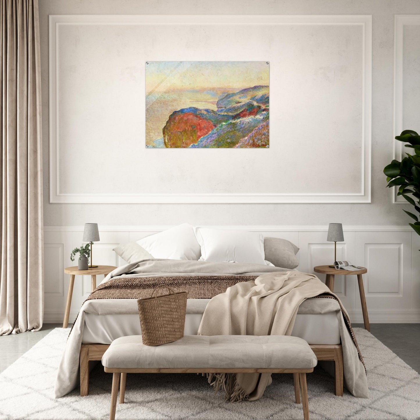 At Val Saint-Nicolas near Dieppe, Morning - claude monet Acrylic Print - 70x100 cm / 28x40″ inches