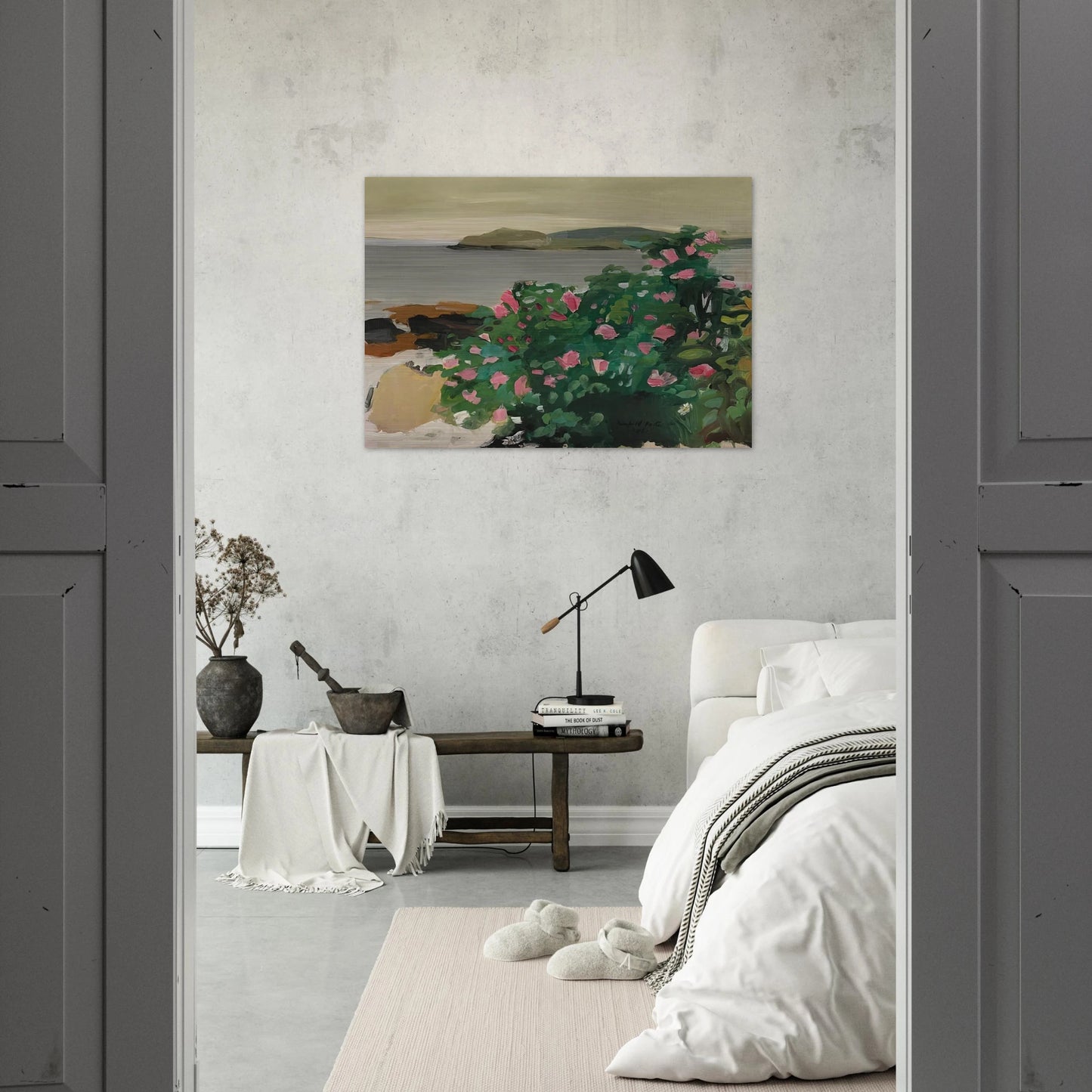 WILD ROSES 1961 - Fairfield Porter Brushed Aluminum Print - 70x100 cm / 28x40 inches | Fairfield Porter Aluminum Print | Fairfield Porter Prints