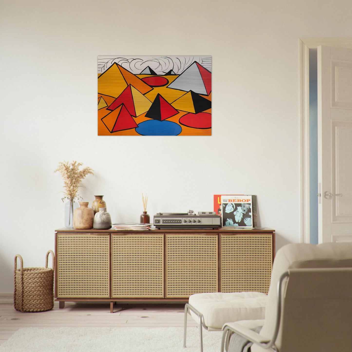 PRYAMIDS AND CLOUDS 1970 - Alexander Calder Brushed Aluminum Print - 70x100 cm / 28x40 inches | Alexander Calder Aluminum Print | Alexander Calder Prints