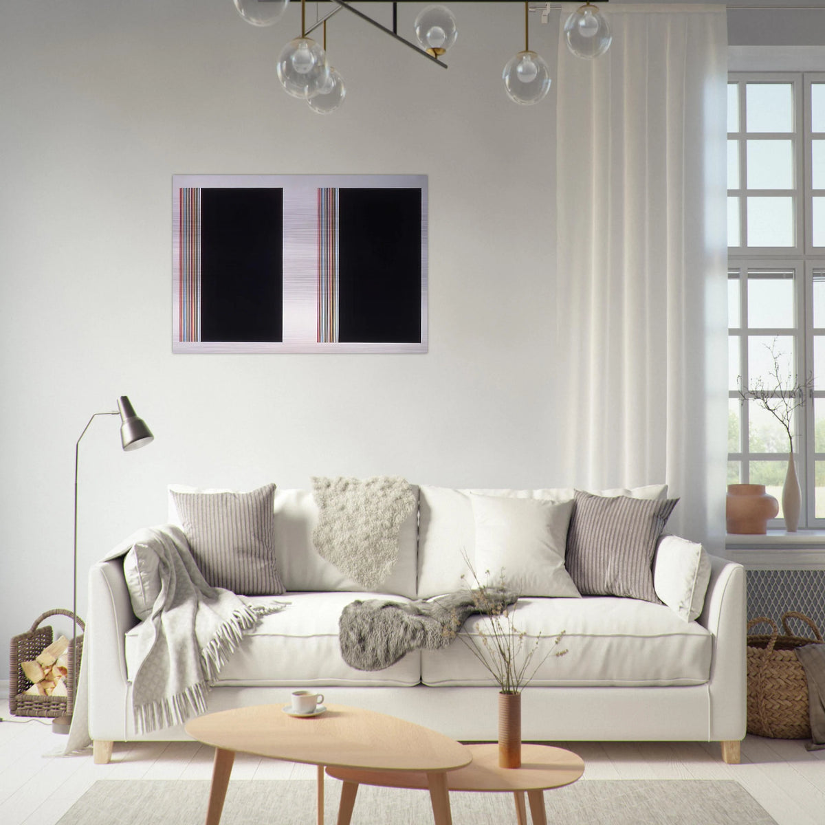 Looking Glass - Color Field Painting - Gene Davis Brushed Aluminum Print - 70x100 cm / 28x40 inches | Gene Davis Aluminum Print | Gene Davis Prints