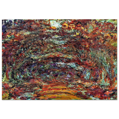 The Rose Path, Giverny - claude monet Brushed Aluminum Print - 70x100 cm / 28x40 inches | claude monet Aluminum Print | claude monet Prints
