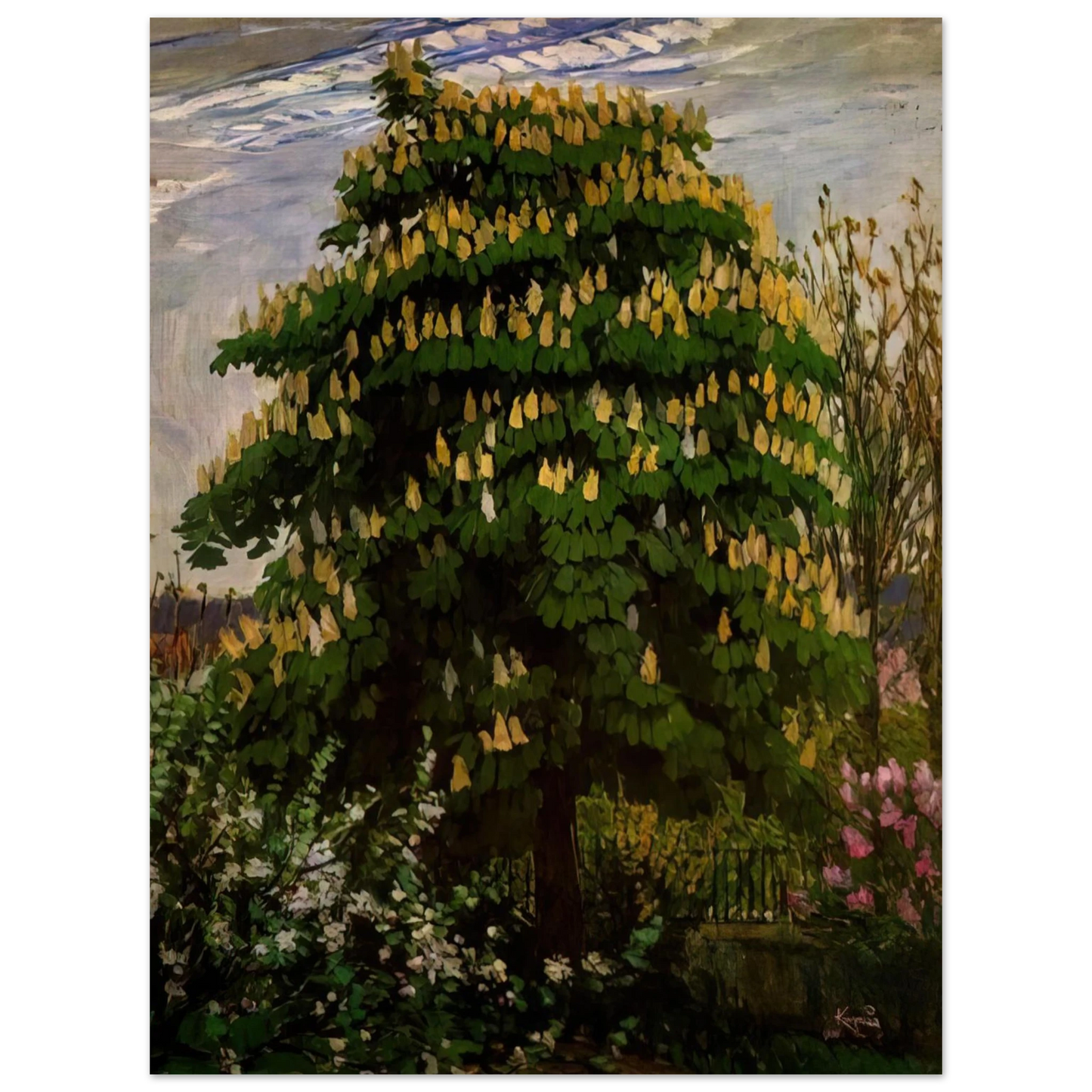 Frantisek Kupka - The chestnut tree in blossom  75x100 cm / 30x40inches Fine Art Poster