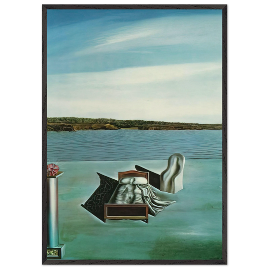SURREALIST COMPOSITION WITH INVISIBLE FIGURES - Salvador Dali 70x100 cm / 28x40 inches Framed Art Print – Black Wooden Frame