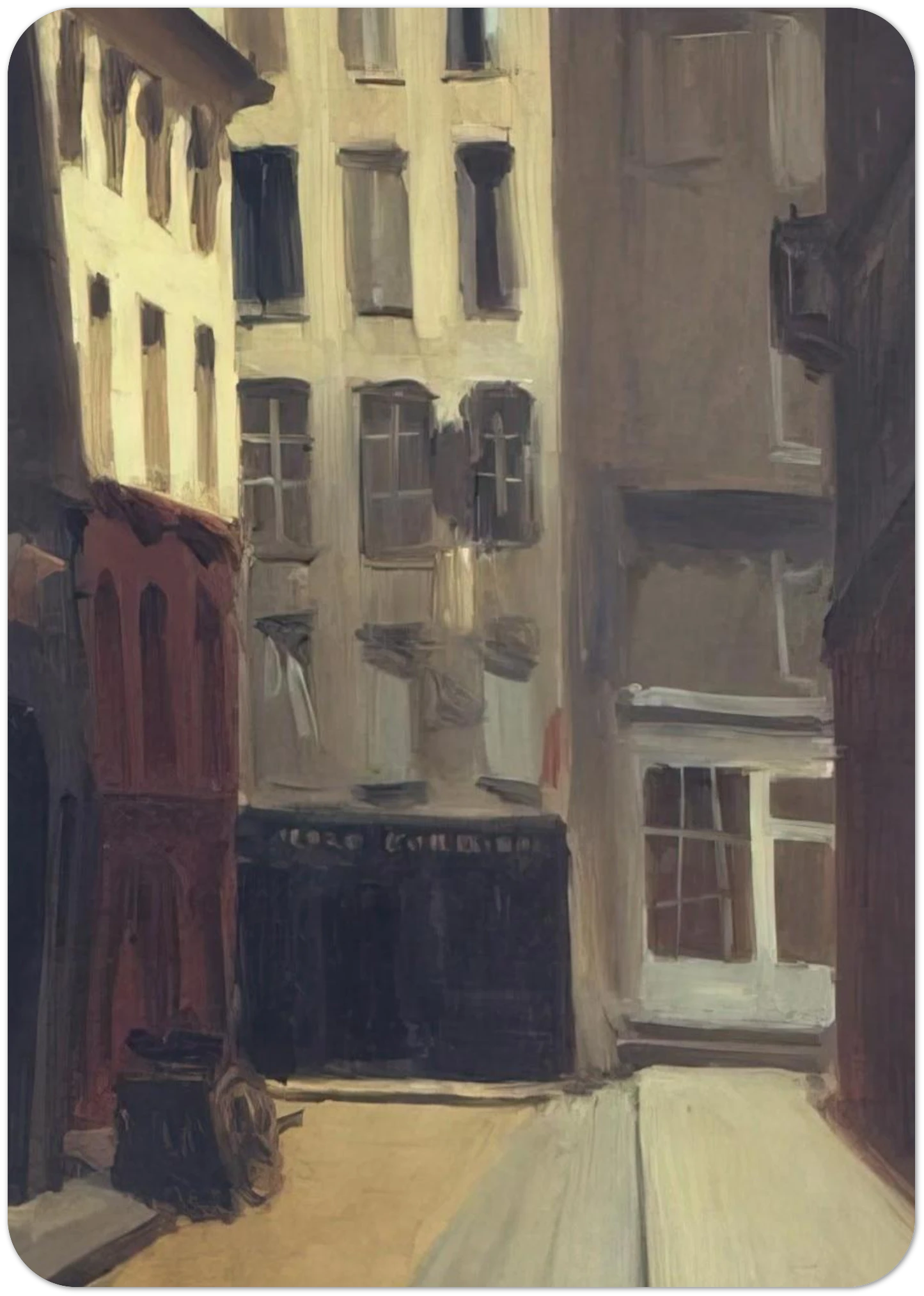 Paris Street By Edward Hopper Pack of 10 Post Cards | Edward Hopper Post Cards | A6 (10.5 x 14.8 cm) - 4.1 x 5.8 inches