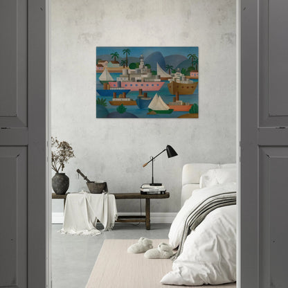 Porto I - Tarsila do Amaral Brushed Aluminum Print - 70x100 cm / 28x40 inches | Tarsila do Amaral Aluminum Print | Tarsila do Amaral Prints