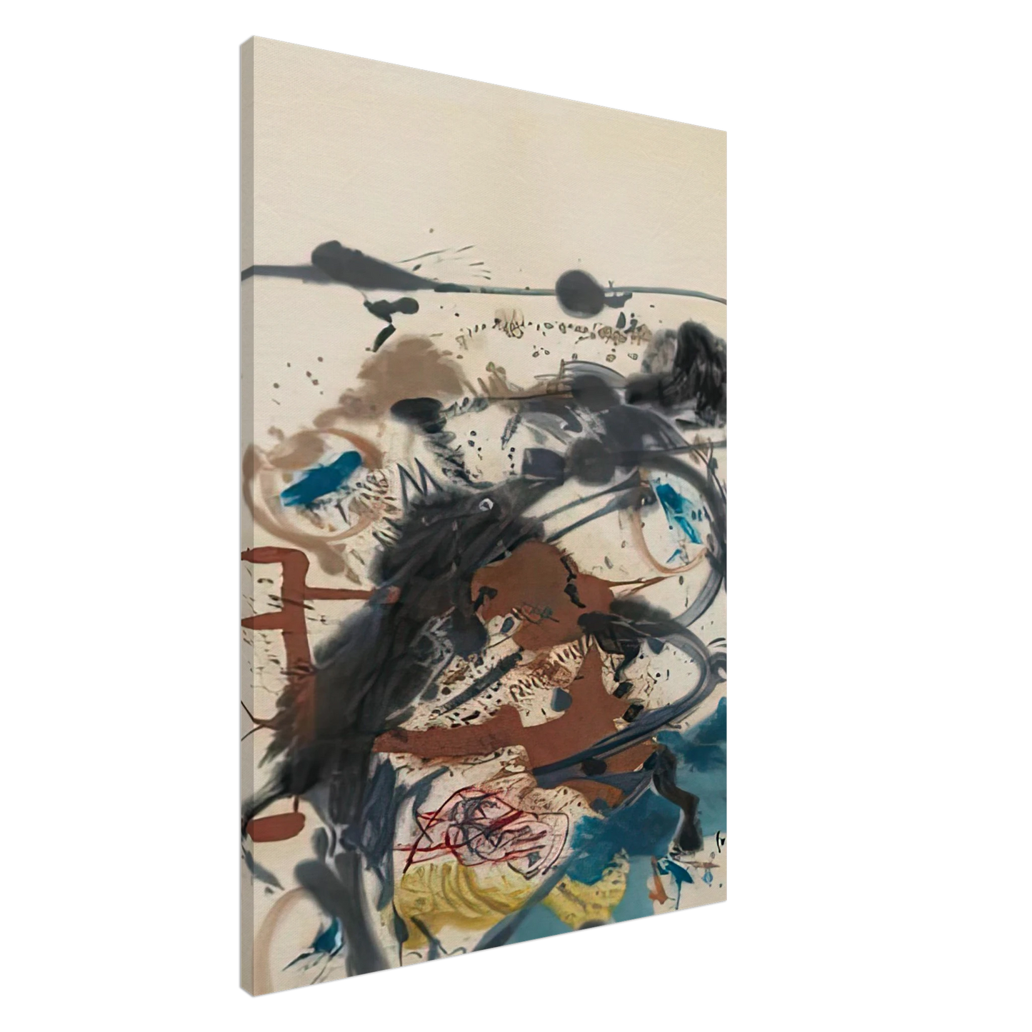 Helen Frankenthaler - Winter Hunt, 1958- Wall Art - 60x80 cm / 24x32 inches - Premium Wooden Framed Poster With Fine Art Paper-canvas - White frame