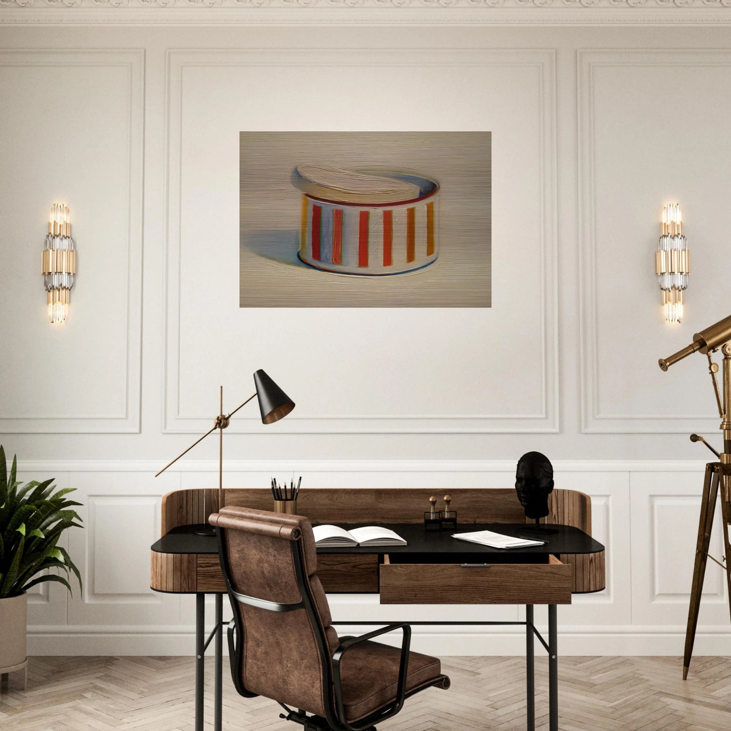 Powder with Puff - 1966 - Wayne Thiebaud Brushed Aluminum Print - 70x100 cm / 28x40 inches | Wayne Thiebaud Aluminum Print | Wayne Thiebaud Prints