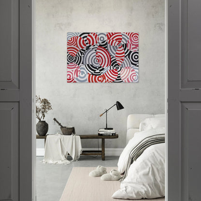 Interférences en rouge et gris No. 640 - 1963 - Antonio Asis Brushed Aluminum Print - 70x100 cm / 28x40 inches | Antonio Asis Aluminum Print | Antonio Asis Prints