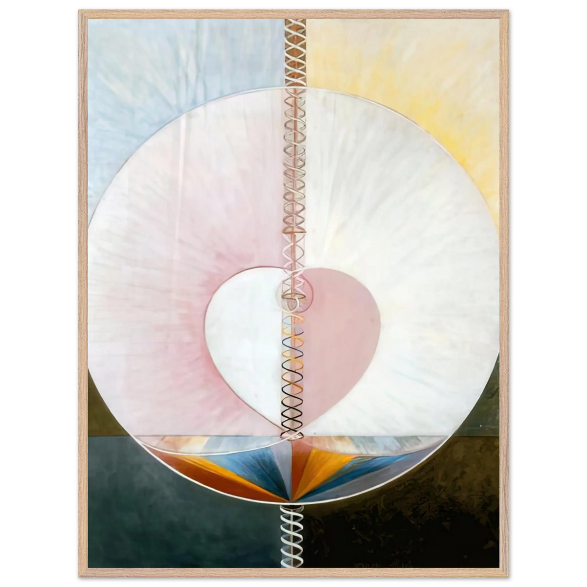 Hilma af Klint - WHAT A HUMAN BEING IS 1910 Wall art - A3 (29.7 x 42  cm) - Premium Wooden Framed Poster With Fine Art Paper - Wood frame