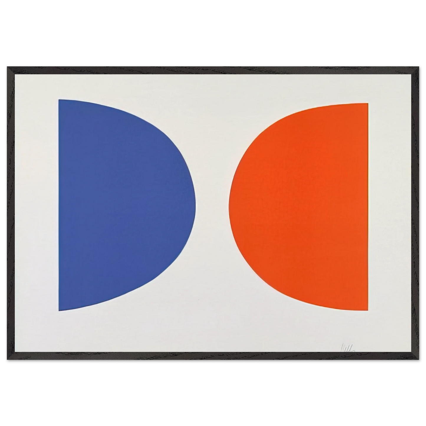 Blue and Orange from Suite of Twenty-Seven Color Lithographs - Ellsworth Kelly 70x100 cm / 28x40 inches Framed Art Print – Black Wooden Frame
