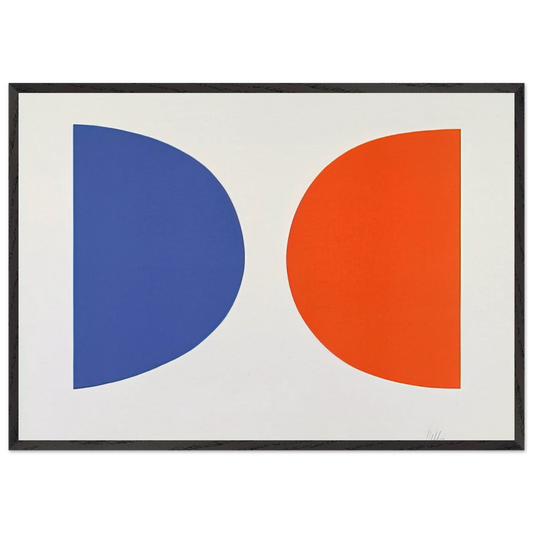 Blue and Orange from Suite of Twenty-Seven Color Lithographs - Ellsworth Kelly 70x100 cm / 28x40 inches Framed Art Print – Black Wooden Frame