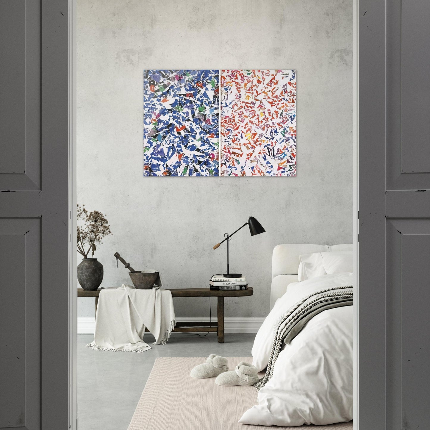 Blanc - Tachisme - Simon Hantai Acrylic Print - 70x100 cm / 28x40″ inches