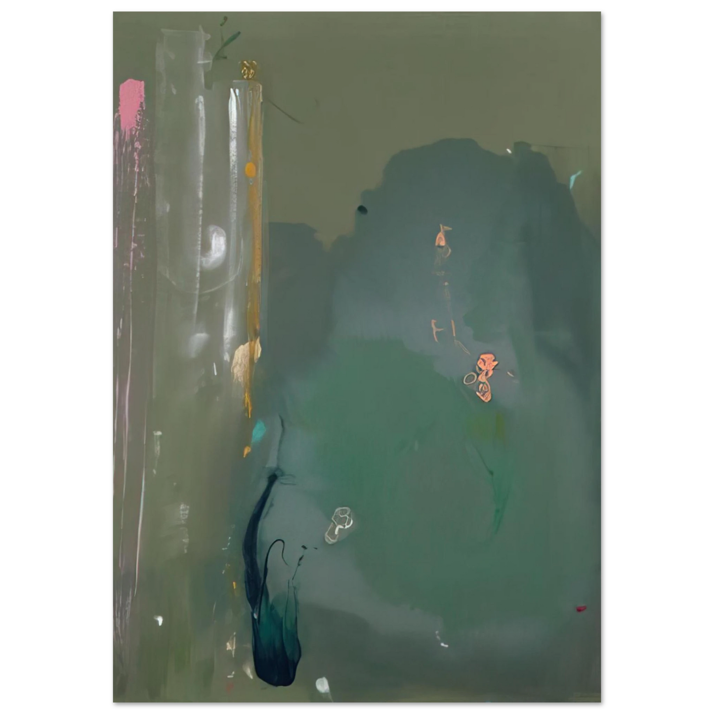 Helen Frankenthaler - CÃƒÆ’Ã‚Â´te d Argent - 1980 Wall art - 30x45 cm / 12x18 inches - Premium Wooden Framed Poster With Fine Art Paper-canvas - Black frame
