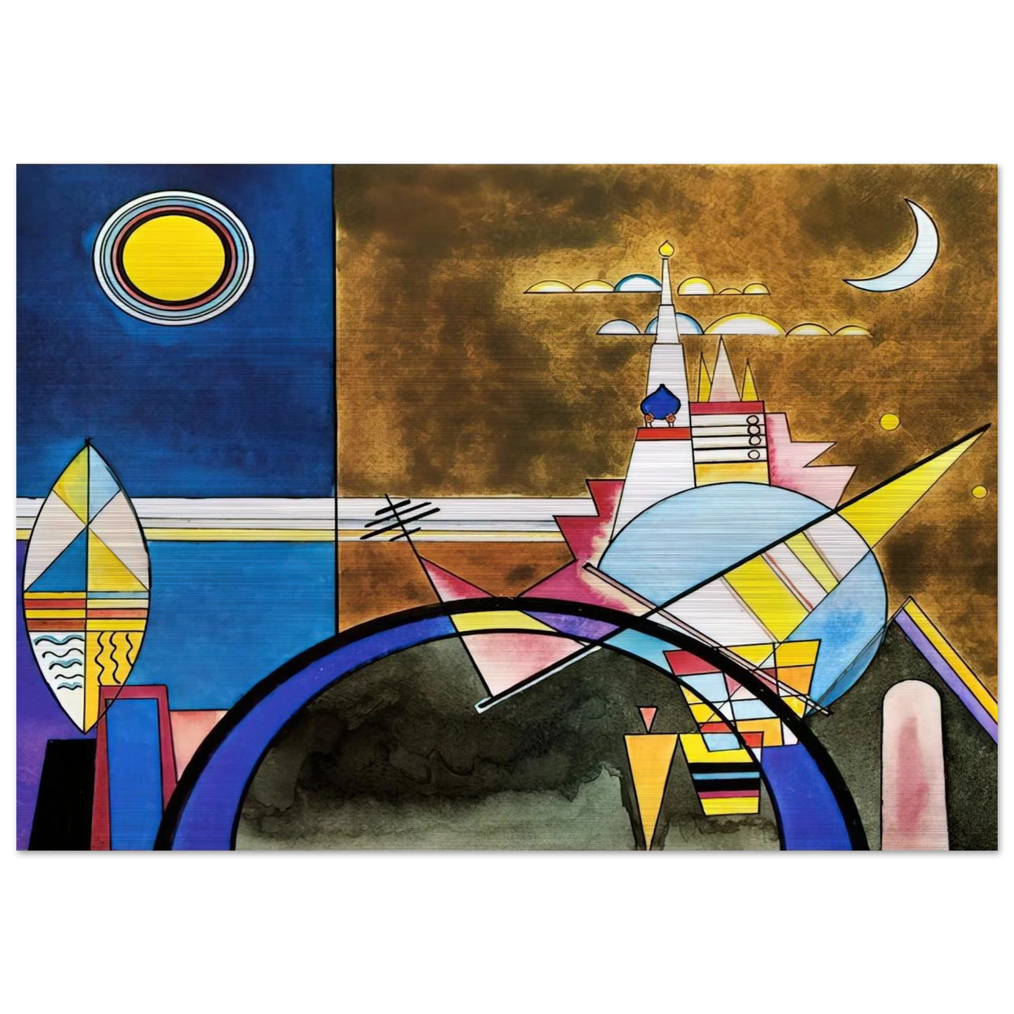 PICTURE XVI THE GREAT GATE OF KIEV STAGE SET FOR MUSSORGSKY S PICTURES AT AN EXHIBITION IN 1928 - Wassily Kandinsky Brushed Aluminum Print - 70x100 cm / 28x40 inches | Wassily Kandinsky Aluminum Print | Wassily Kandinsky Prints
