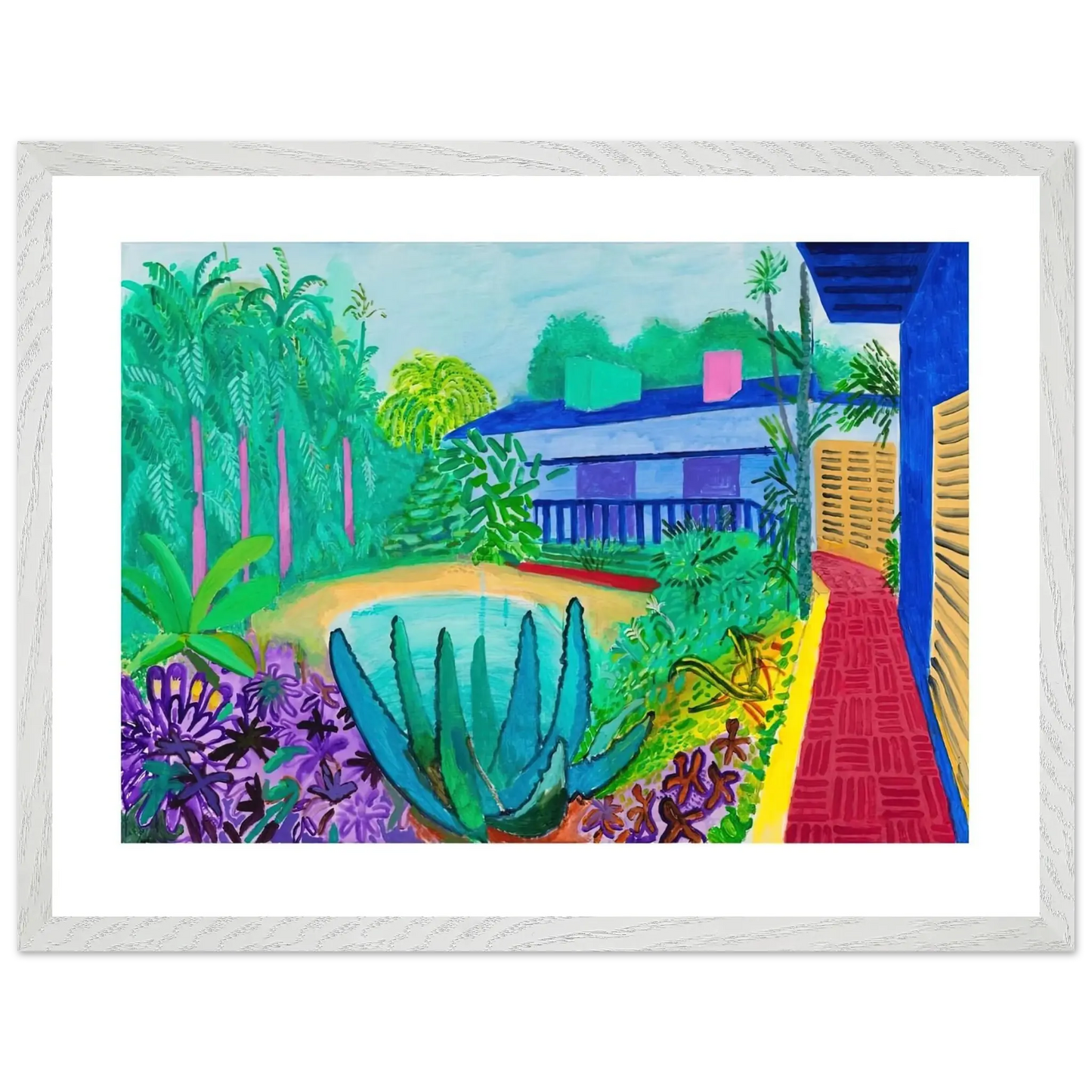 David Hockney - David Hockney Wall art - A3 (29.7 x 42  cm) - Premium Wooden Framed Poster With Fine Art Paper - Wood frame