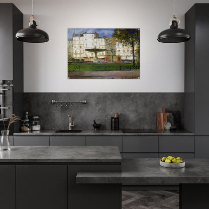 PLACE PIGALLE - Maurice Utrillo Acrylic Print - 70x100 cm / 28x40″ inches | Maurice Utrillo Wall Art | Maurice Utrillo Prints