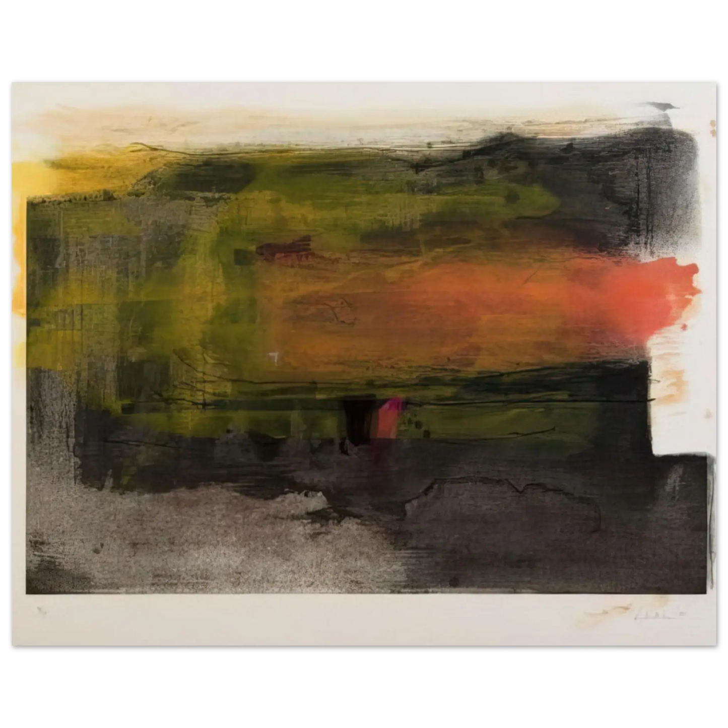 Helen Frankenthaler - Deep Sun - 1983 Wall art - 30x40 cm / 12x16 Inches - Premium Wooden Framed Poster With Fine Art Paper - Black frame