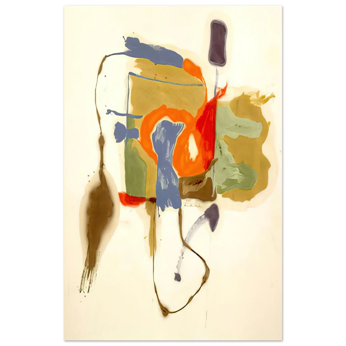 Helen Frankenthaler - Blue Form in a Scene - 1961 Wall art - 13x18 cm / 5x7 Inches - Premium Wooden Framed Poster With Fine Art Paper - Black frame