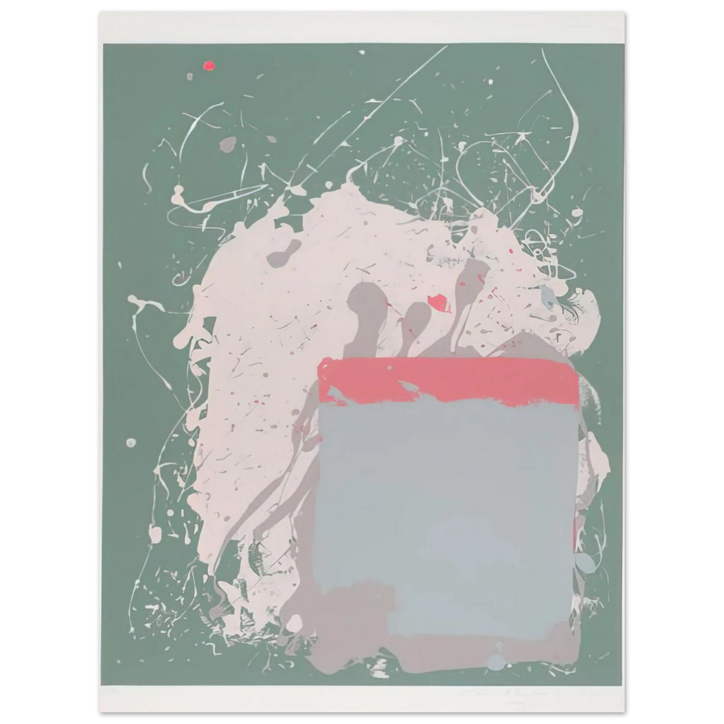 John Hoyland - Grey  Blue on Green - 1971  75x100 cm / 30x40inches Fine Art Poster