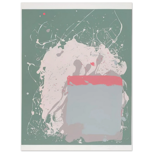 John Hoyland - Grey  Blue on Green - 1971  75x100 cm / 30x40inches Fine Art Poster