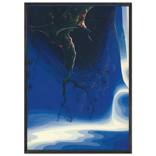 Blue Purple Mist - Eyvind Earle 70x100 cm / 28x40 inches Framed Art Print – Black Wooden Frame