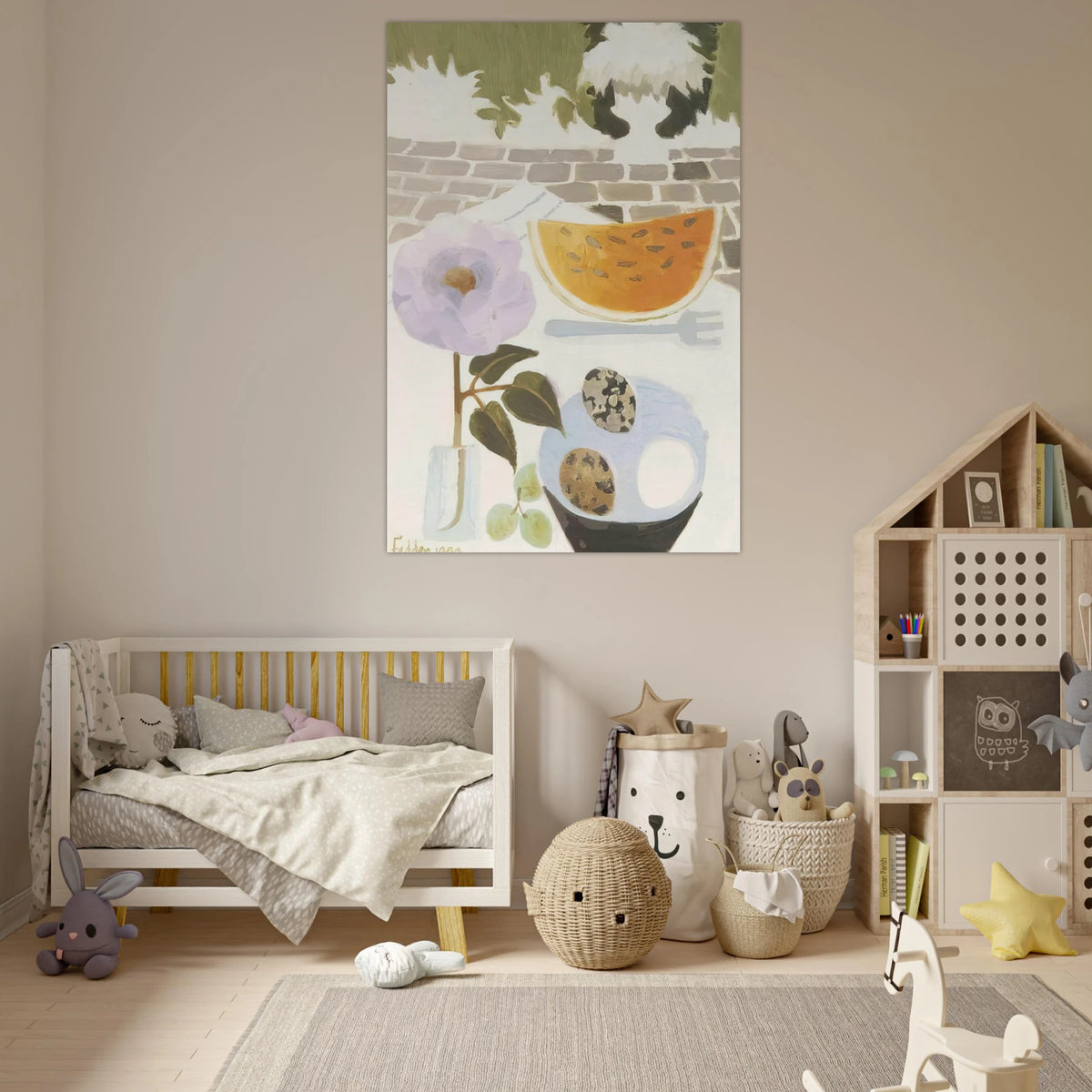 A Slice of Melon - 1990 - Mary Fedden Art Prints - 100x150 cm / 40x60″ inches | Mary Fedden Poster | Mary Fedden Prints