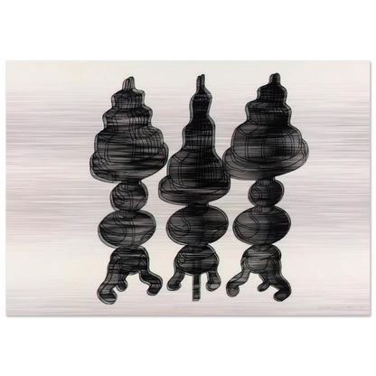 3 Cakes on Swivel Chairs - 1971 - Dieter Roth Brushed Aluminum Print - 70x100 cm / 28x40 inches | Dieter Roth Aluminum Print | Dieter Roth Prints