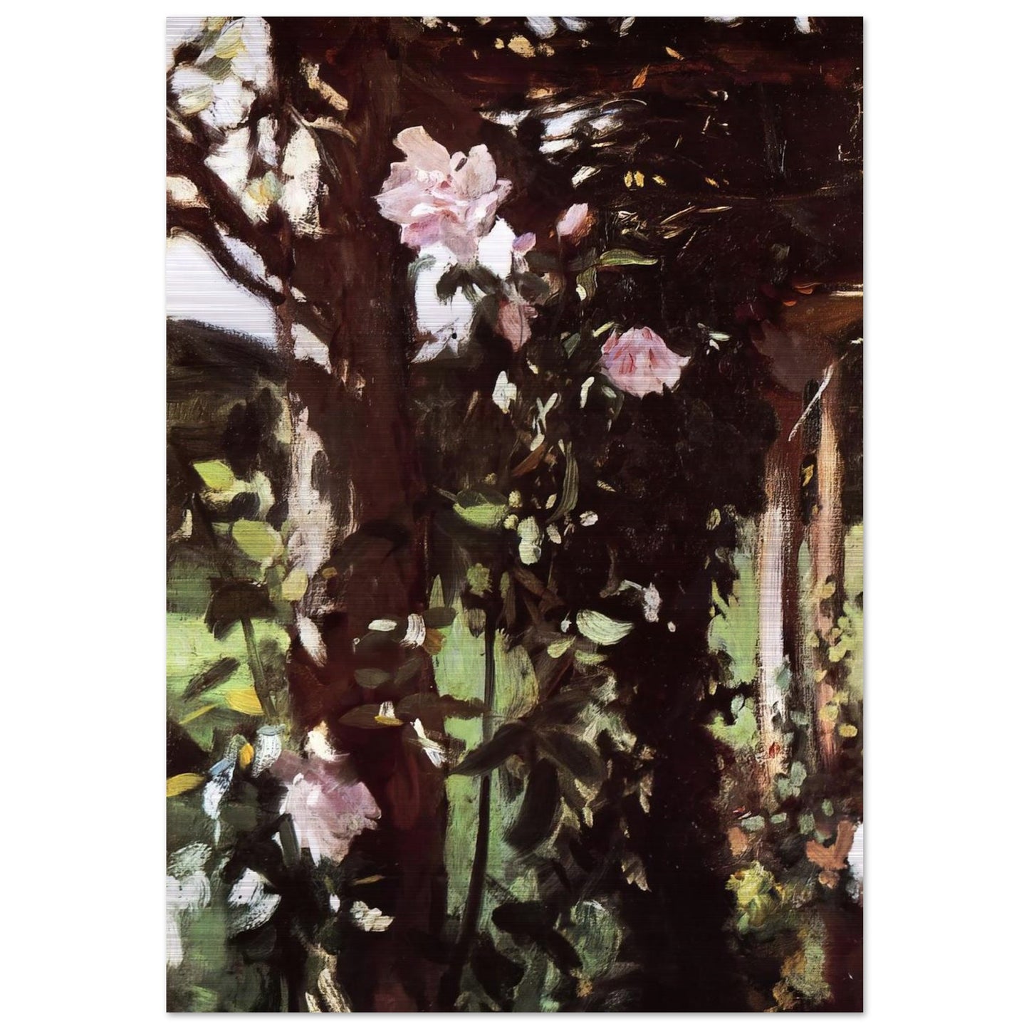 A Rose Trellis Roses at Oxfordshire - John Singer Sargent Brushed Aluminum Print - 70x100 cm / 28x40 inches | John Singer Sargent Aluminum Print | John Singer Sargent Prints