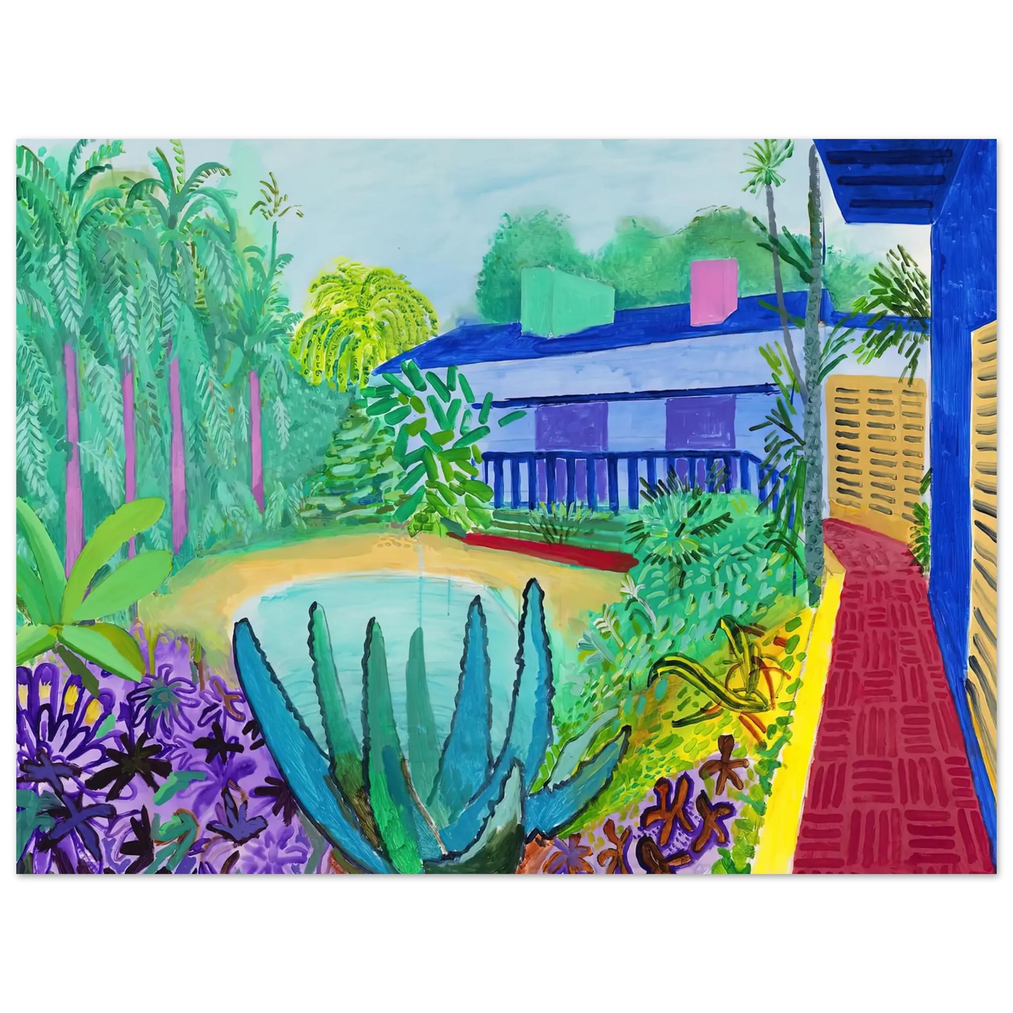 David Hockney - David Hockney Wall art - 27x35 cm / 11x14 Inches - Premium Wooden Framed Poster With Fine Art Paper - Wood frame